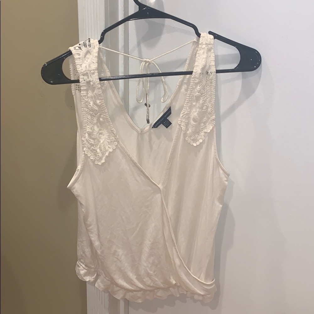 american eagle tank top with a tie in the back